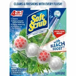 Promo ⌛ Soft Scrub 4-In-1 Toilet Care With Bleach Alpine Fresh Rim Hanger ????