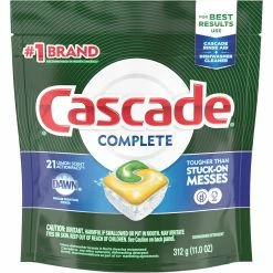 Flash Sale ???? Cascade Complete ActionPacs Dishwasher Detergent Lemon 21 Ct. ????